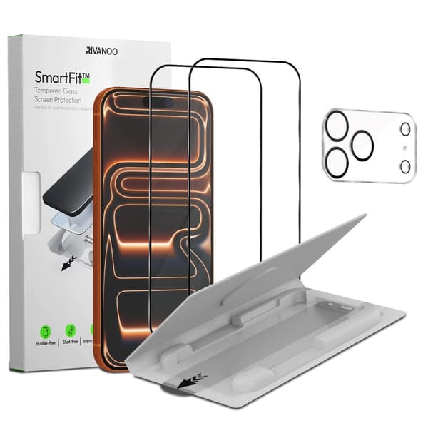 2-Pack iPhone 17 Pro Skärmskydd & 1-Pack linsskydd - Härdat Glas | [SmartFit Refill System] - Bubbelfritt