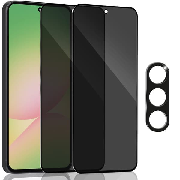 2-Pack Samsung A56 Privacy Skärmskydd & 1-Pack linsskydd - Härdat Glas 9H - Super kvalitet 3D