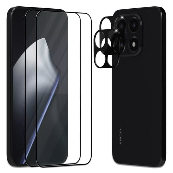 2-Pack Xiaomi 15T Skärmskydd & 2-Pack linsskydd - Härdat Glas 9H - Super kvalitet 3D