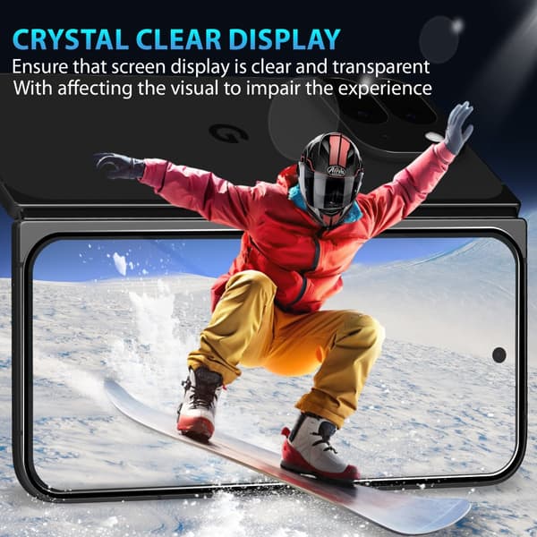 2-Pack Google Pixel 9 Pro Fold Skærmbeskyttelse & 1-Pack linsebeskyttelse - Hærdet Glas 9H - Super kvalitet 3D
