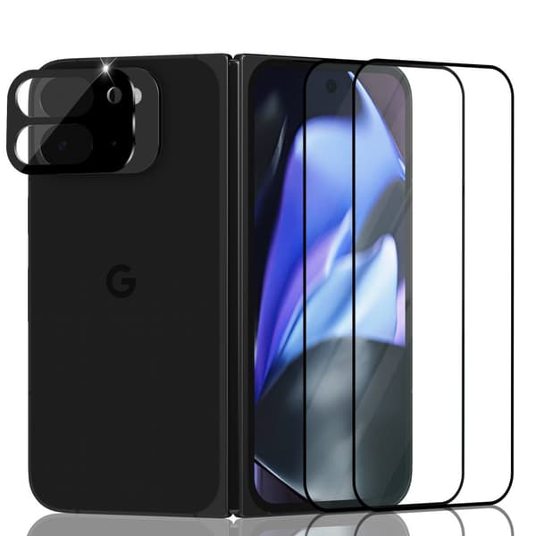 2-Pack Google Pixel 9 Pro Fold Skærmbeskyttelse & 1-Pack linsebeskyttelse - Hærdet Glas 9H - Super kvalitet 3D