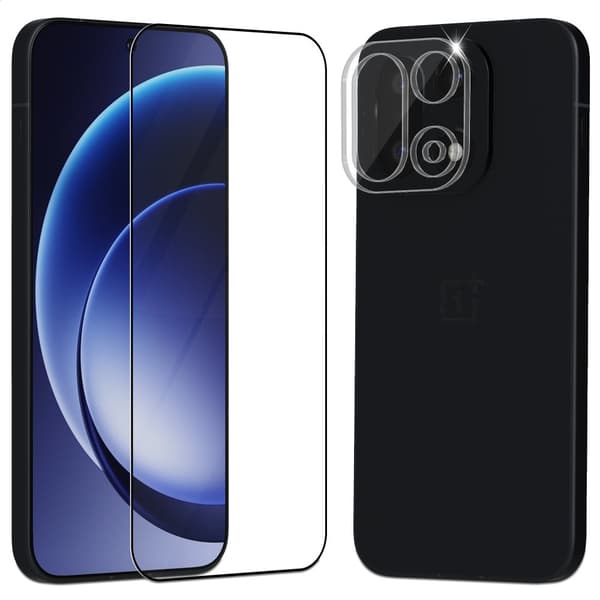 1-Pack OnePlus 15 Skärmskydd & 1-Pack linsskydd - Härdat Glas 9H - Super kvalitet 3D