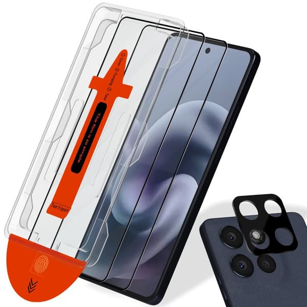 2-Pack Motorola G86 Power Skärmskydd & 1-Pack linsskydd - Härdat Glas | [Automatisk Installation] - Bubbelfritt