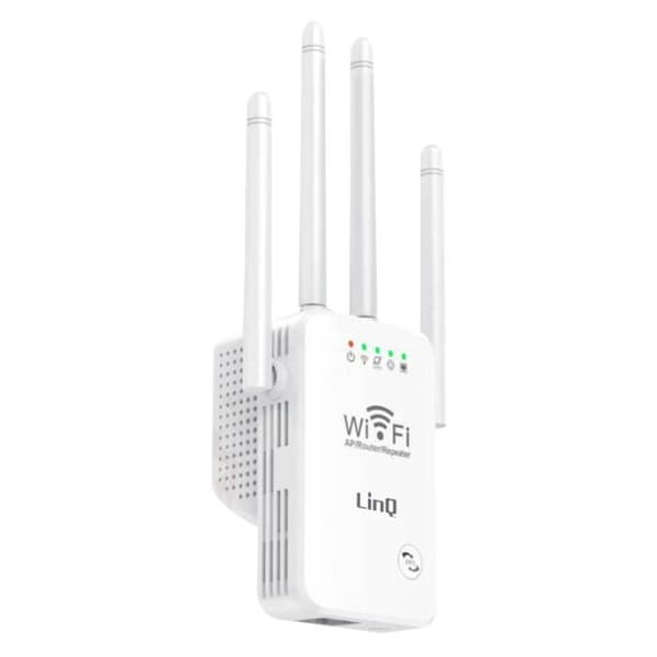 LinQ WiFi repeater Vit - LINQ - WLAN 500 - Lång räckvidd - Hög transmission - 4 justerbara antenner