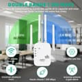 Miniatyrbild 4 av 6: WiFi Repeater - 1200 Mbps Dual Band 2,4G/5G WiFi-förstärkare - Vit, 4 antenner, 2 LAN-portar - Kompatibel med Internetboxar