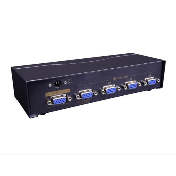 4 Port VGA Splitter Yatek YK-VS2504A, förstärker signalen upp till 65 meter och stöder DDC2