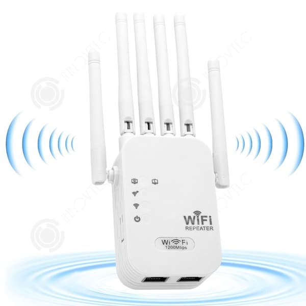 INN WiFi-signalförstärkare 1200 mbps enkelbands GSM-repeater med Ethernet-port och 6 externa antenner täckning upp till 5 GHz