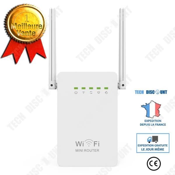 TD® 300M Trådlös Repeater Dubbel Antenn Dual Port Nätverk WIFI Signal Booster Router Booster Extender
