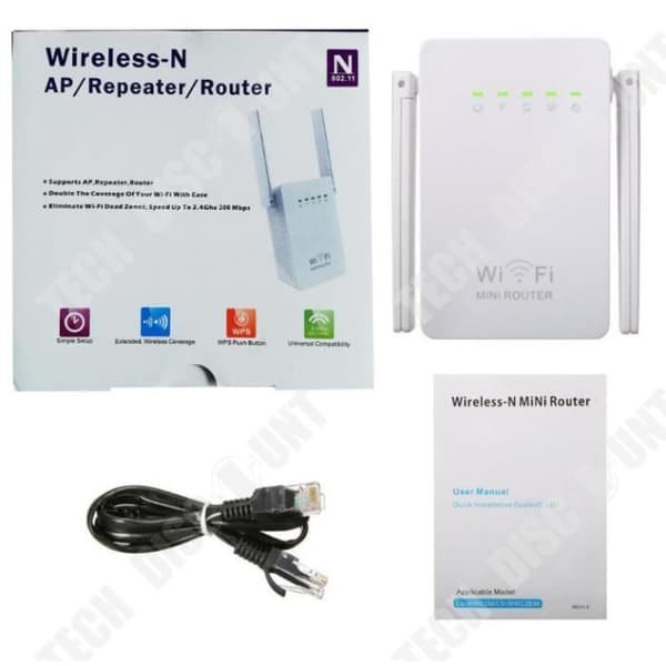 TD® 300M Network Repeater Trådlös Repeater Dubbel antenn WiFi-signalförstärkare