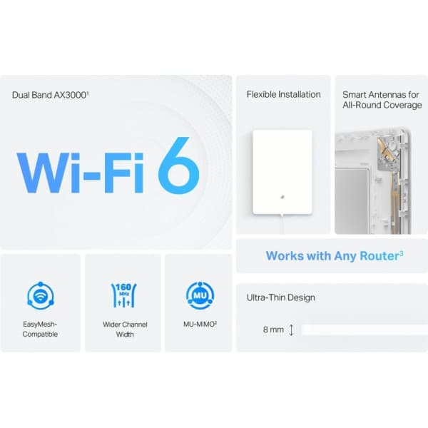TP-LINK Archer Air E5 Dualband väggmonterad WiFi 6-förstärkare