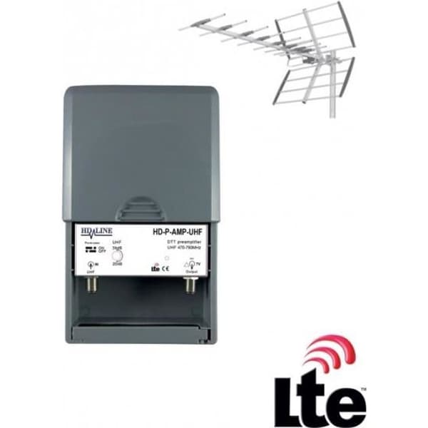 HD-LINE UHF marksänd mast förförstärkare TNT Gain 38dB