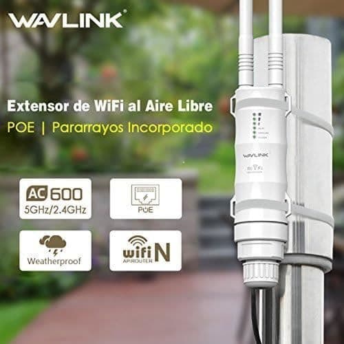 WiFi Förlängare Utomhus - WAVLINK - AC600 - Dual Band - Passiv PoE - Väderbeständig