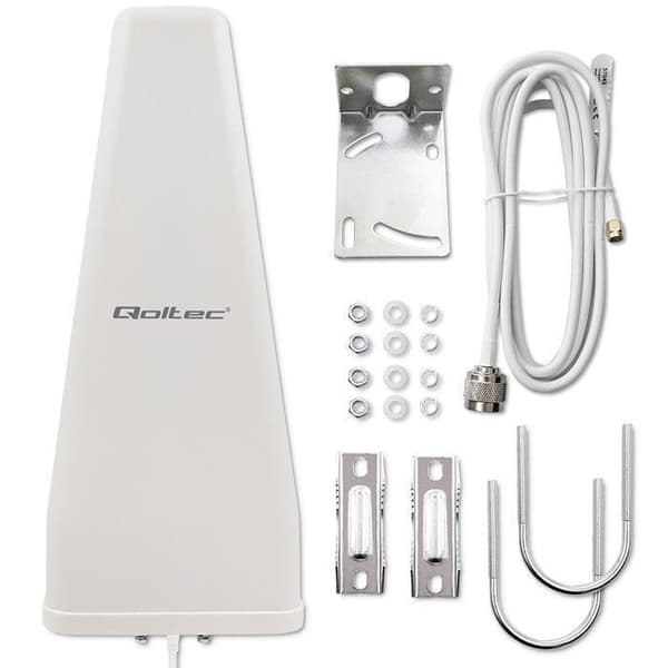Qoltec - 57043 - RTV Antenn 4G LTE DUAL Antenn | 14dBi | rundstrålande | extern