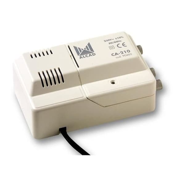 TV-förstärkare - ALCAD - CA 210 - UHF 25dB - VHF 24dB - 1 ingång 2 utgångar