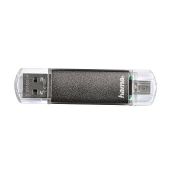 Hama FlashPen Laeta Twin USB-minne Mobil/Tablet Grå 16 GB USB 2.0, Micro USB 2.0