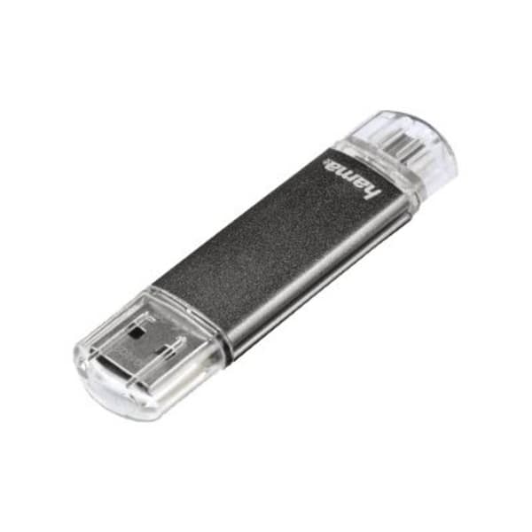 Hama FlashPen Laeta Twin USB-minne Mobil/Tablet Grå 16 GB USB 2.0, Micro USB 2.0