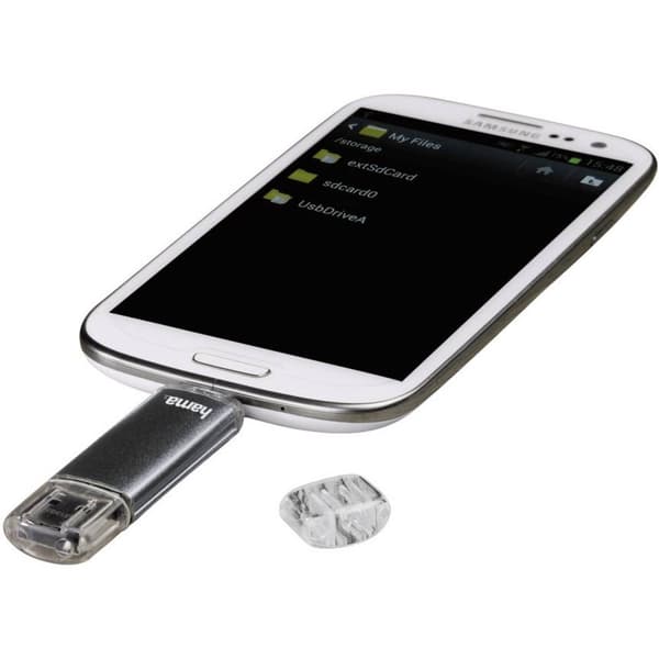 Hama FlashPen Laeta Twin USB-minne Mobil/Tablet Grå 16 GB USB 2.0, Micro USB 2.0