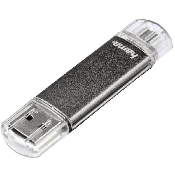 Hama FlashPen Laeta Twin USB-minne Mobil/Tablet Grå 16 GB USB 2.0, Micro USB 2.0 Grå