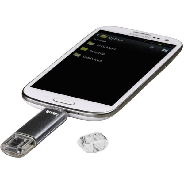 Hama FlashPen Laeta Twin USB-minne Mobil/Tablet Grå 64 GB USB 2.0, Micro USB 2.0