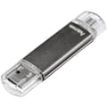 Miniatyrbild 1 av 4: Hama FlashPen Laeta Twin USB-minne Mobil/Tablet Grå 64 GB USB 2.0, Micro USB 2.0