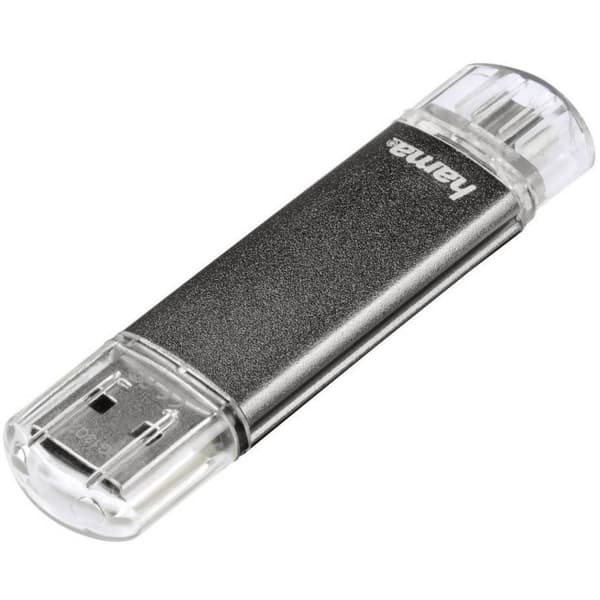 Hama FlashPen Laeta Twin USB-minne Mobil/Tablet Grå 64 GB USB 2.0, Micro USB 2.0 Grå