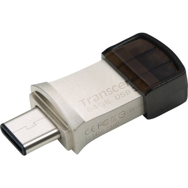 Transcend JetFlash® 890 USB-minne Mobil/Tablet Silver 64 GB USB 3.2 Gen 2, USB-C®