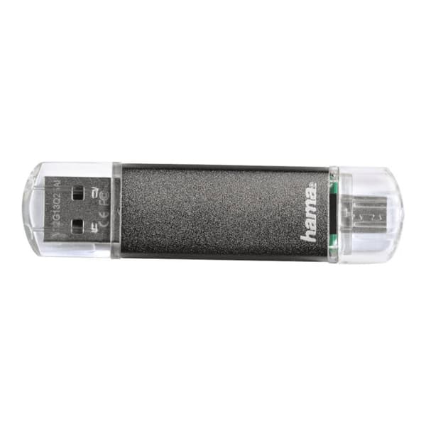 Hama FlashPen Laeta Twin USB-minne Mobil/Tablet Grå 32 GB USB 2.0, Micro USB 2.0