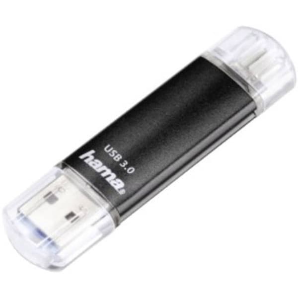 Hama FlashPen Laeta Twin USB-minne Mobil/Tablet Svart 64 GB USB 3.2 Gen 1, Micro USB 2.0