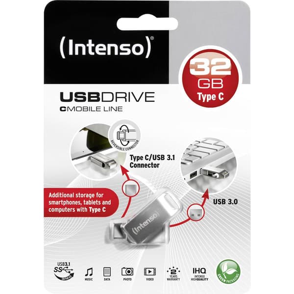 Intenso cMobile Line USB-minne Mobil/Tablet Silver 32 GB USB 3.2 Gen 1