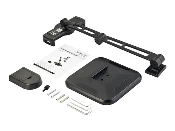 StarTech.com Universal Tablet Stand - Portable Tablet Stand w/ Optional Wallmount Base - Adjustable Pivoting Tablet Stand (ARMTBLTDT) - Monteringsset Sort