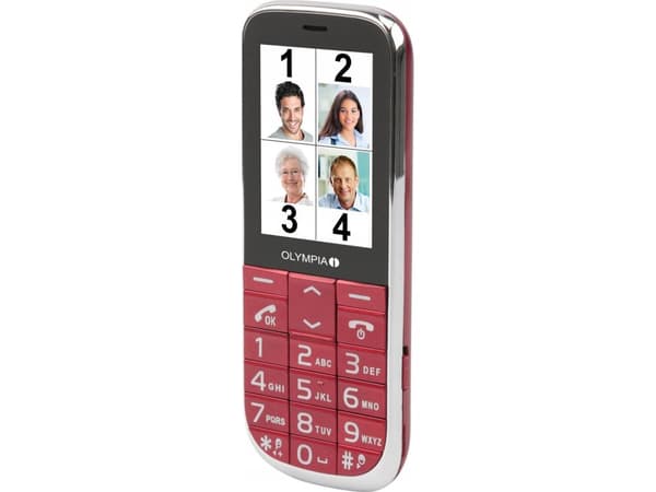 OLYMPIA Joy II - Funktionstelefon - dual-SIM - microSD-kortplats - LCD-skärm - röd