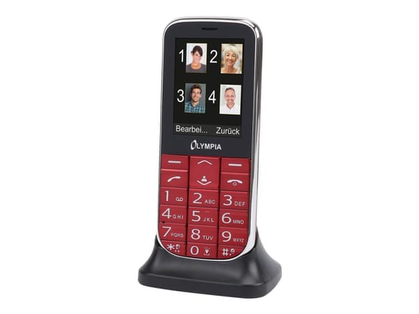 OLYMPIA Joy II - Funktionstelefon - dual-SIM - microSD-kortplats - LCD-skärm - röd