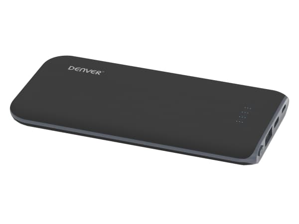 Denver PBQ-10001, Grå, Mobiltelefon/smarttelefon, Rektangel, Lithium Polymer (LiPo), 10000 mAh, AC, USB