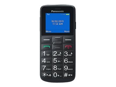 Panasonic KX-TU110 - Telefon - dual-SIM - microSD-kortplats - LCD-display - 128 x 160 pixlar - bakre kamera 0,08 MP - svart