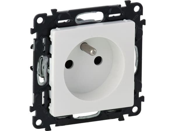 Legrand Socket VALENA LIFE 2P + Z 16A 250V with shutter, white screw terminals (753184)
