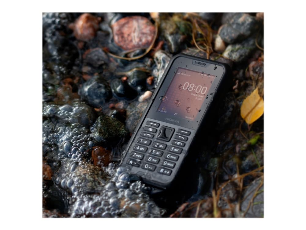 Nokia 800 Tough - Mobiltelefon - dual-SIM - 4G LTE - 4 GB - microSD slot - 320 x 240 pixlar - RAM 512 MB - 2 MP - KaiOS - svart stål