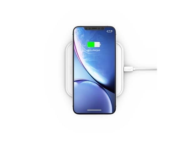 ZENS Single Aluminium Wireless Charger - Trådløs ladepute + AC-strømadapter - 10 watt - Apple Fast Charge, FC - hvit - Europa