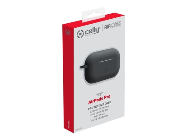 Celly Air Case - Skyddsfodral för hörlurar - silikon - svart - för Apple AirPods Pro