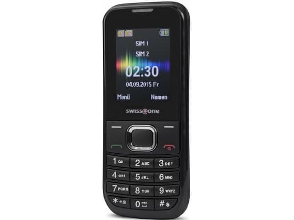 Swisstone SC 230, Bär, Dubbla SIM-kort, 4,5 cm (1.77"), Bluetooth, 600 mAh, Svart