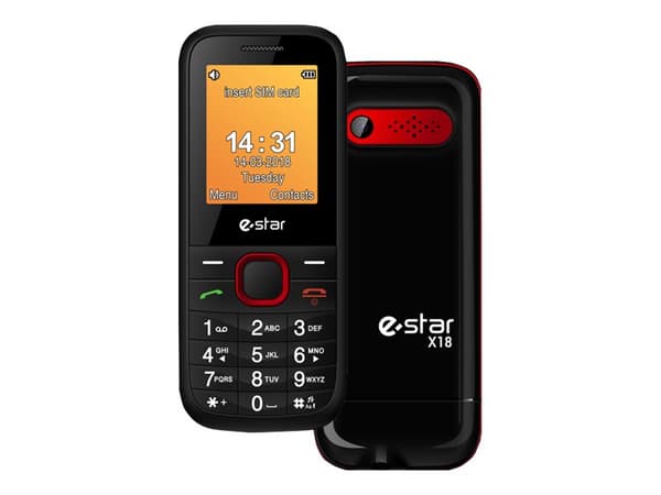 eSTAR X18  - dual-SIM - bakre kamera Svart, Röd