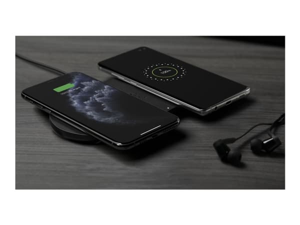 Belkin BoostCharge Dual - Trådlös laddningsplatta + växelströmsadapter - 10 Watt - svart