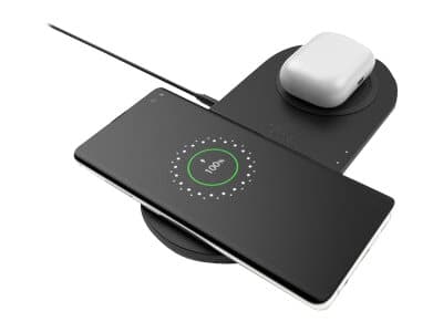 Belkin BoostCharge Dual - Trådlös laddningsplatta + växelströmsadapter - 10 Watt - svart