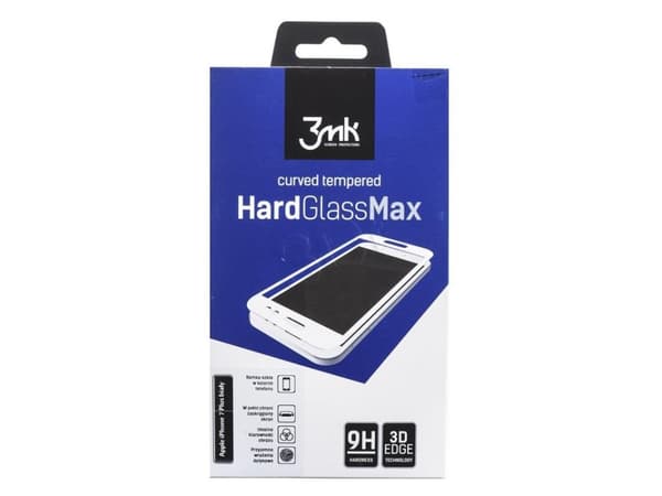 3MK HARDGLASSMAX IPHONE 7+WHITE, Blank skjermbeskytter, Apple, iPhone 7 Plus, Støvresistent, Ripebestandig, Gjennomsiktig, Hvit, 1 stykker