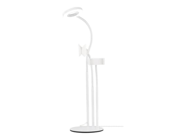 DELTACO ARM-280 - Mobiltelefonholder / mikrofonholder / ringlys for mikrofon, mobiltelefon - hvit