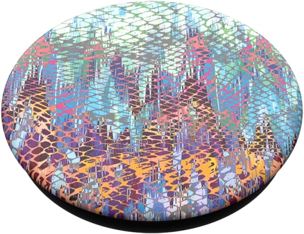 PopSockets Swappable PopGrip - Fingergrepp/vikbart ställ för mobiltelefon - Chimera - svart, abstrakt bikakemönster