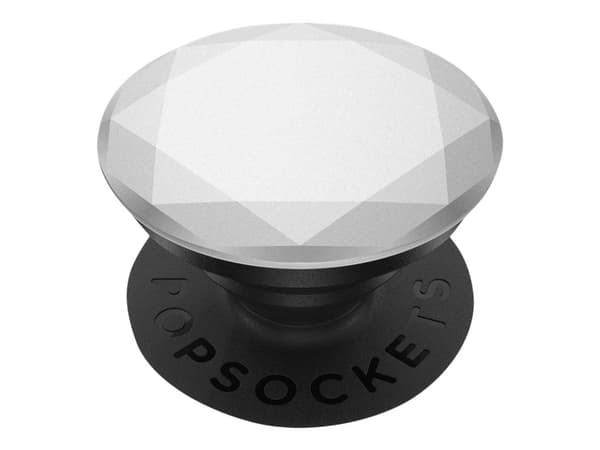 PopSockets Swappable PopGrip - Fingergrepp/vikbart ställ för mobiltelefon - Silver Metallic Diamond