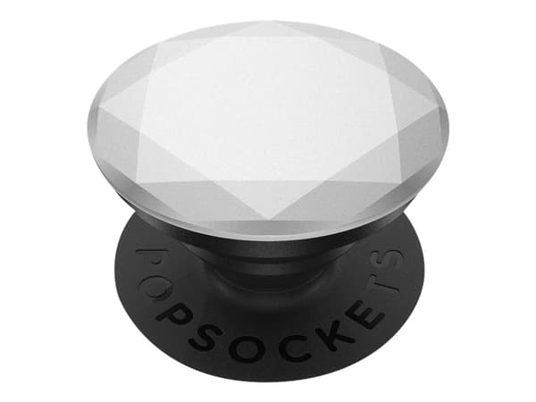 PopSockets Swappable PopGrip - Fingergrepp/vikbart ställ för mobiltelefon - Silver Metallic Diamond