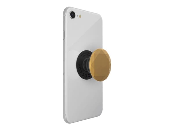 PopSockets Swappable PopGrip - Fingergrepp/vikbart ställ för mobiltelefon - Metallic Diamond Medallion Gold Guld