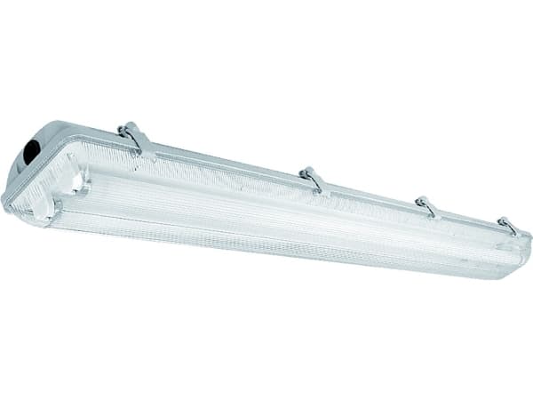 GTV Hermetisk armatur HELIOS-LED 236 BIS 2x36W T8 G13 AC 220-240V 50/60Hz IP65 ABS/PS ensidig strømforsyning. grå (LD-HEL236B-30)