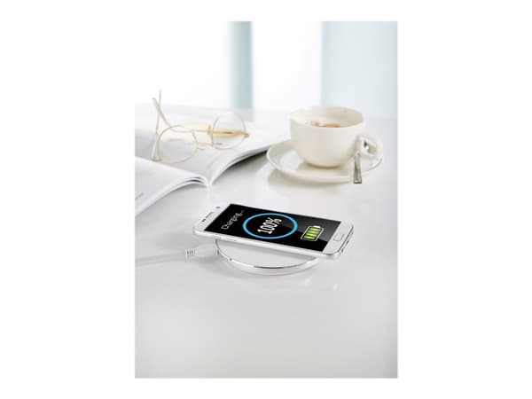 Intenso WA1 - Trådlös laddningsplatta + växelströmsadapter - 10 Watt - 2 A - QC 3.0 - vit